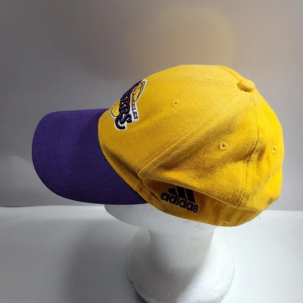 Los Angeles Lakers Hat Cap Strap Back Mens One Size Purple NBA Basketball Adidas